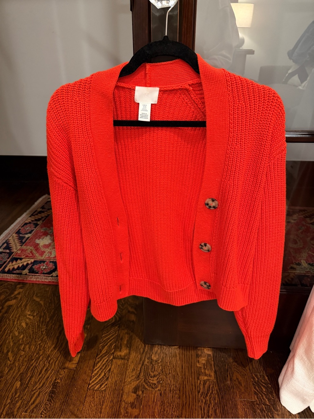 H&M Women's Bright Red Knit Cardigan